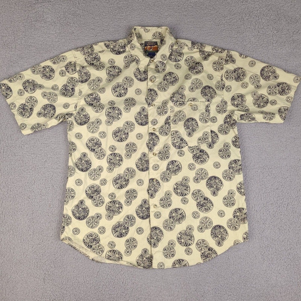 Vintage High Sierra Shirt Men's Large‎ Beige Tan Button Down Long Sleeve